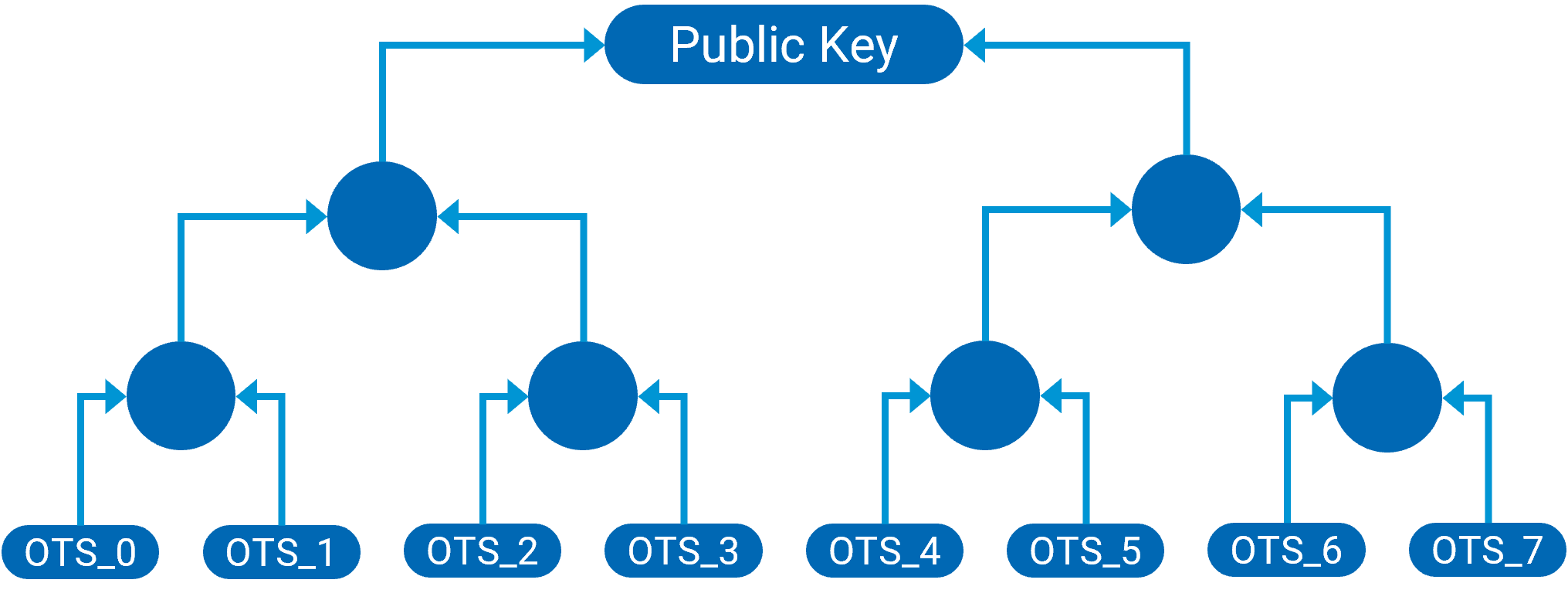 Merkle tree with several One Time Signatures – Reduced Structure