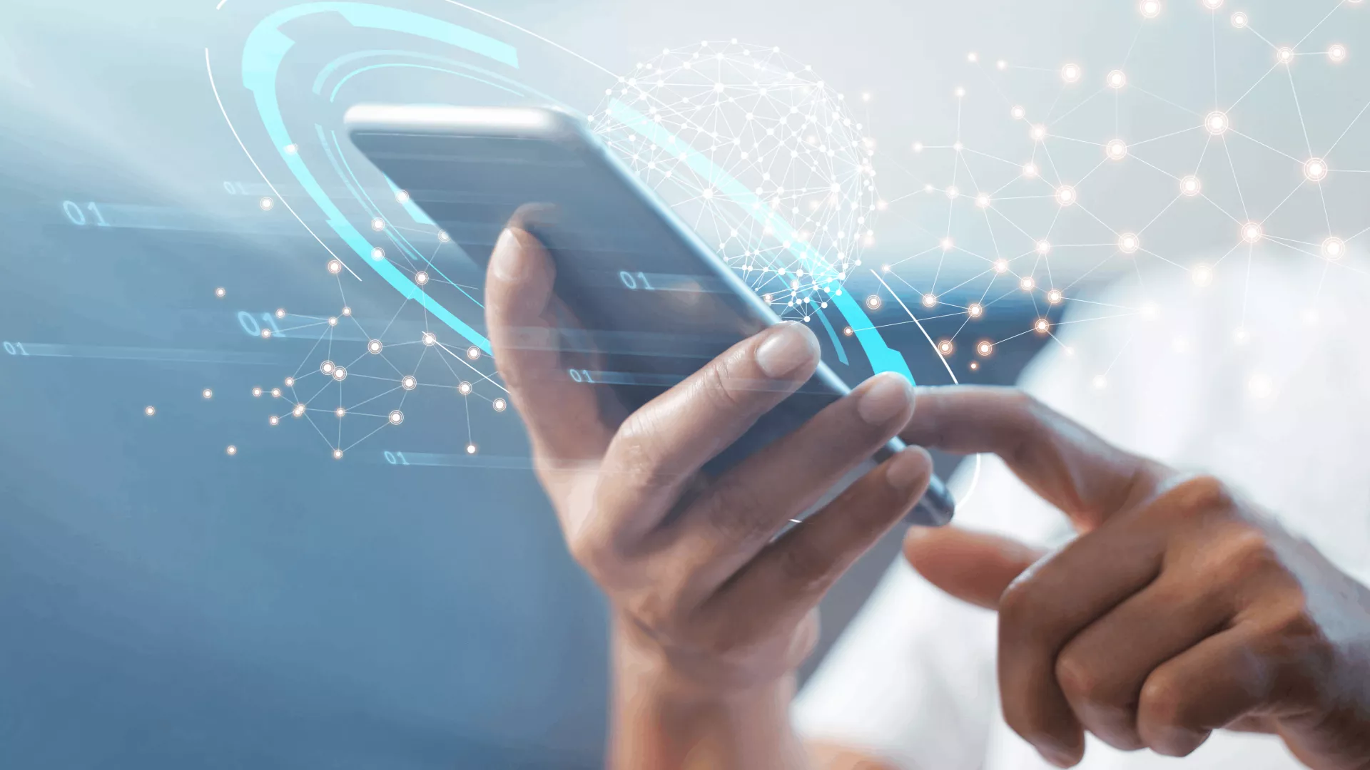 a man clicking on the phone 