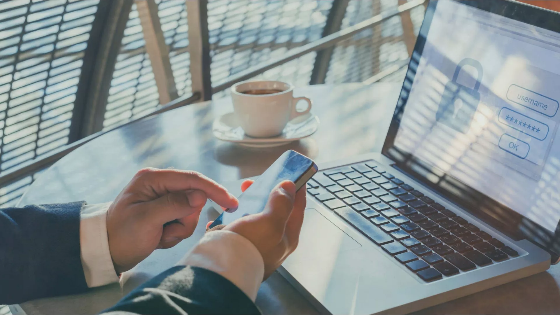 a man clicking on the phone 