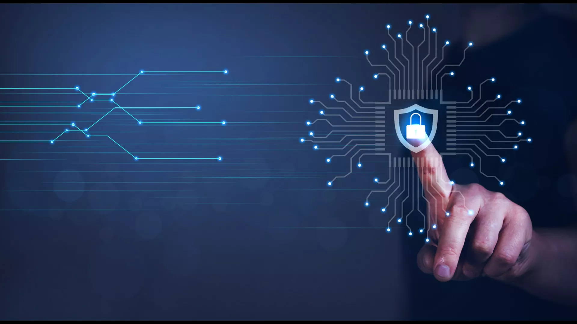 a man pointing on a digital lock