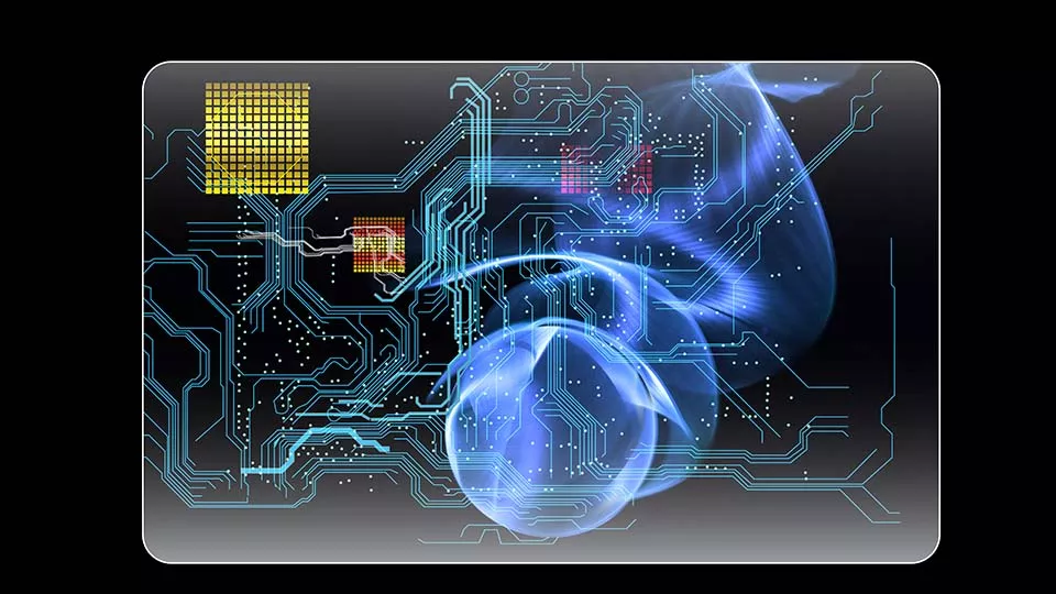 payment card with digital wires