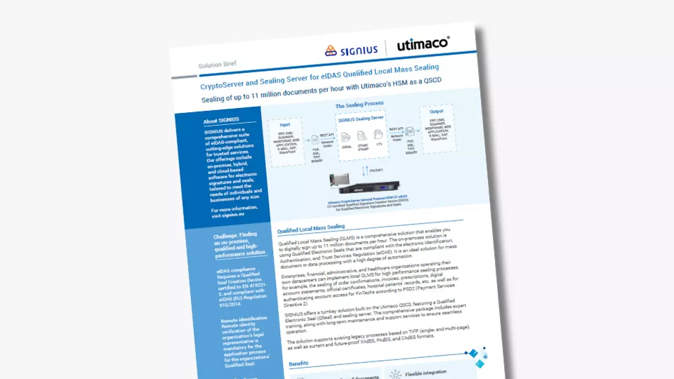 Signius and Utimaco Teaser